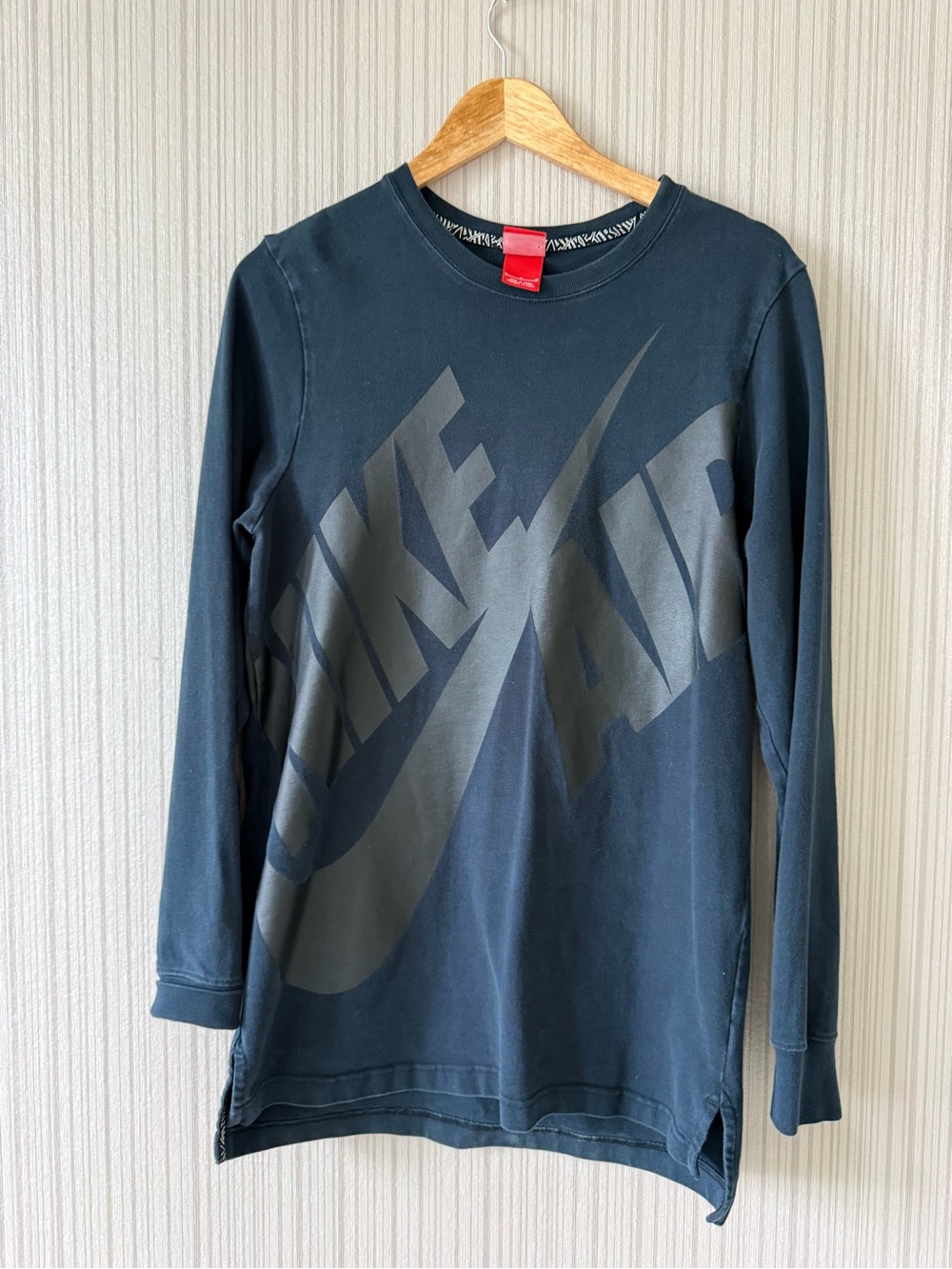 Nike Navy Blue Long Sleeve Logo Tee